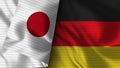 Germany and Japan Realistic Flag Ã¢â¬â Fabric Texture Illustration